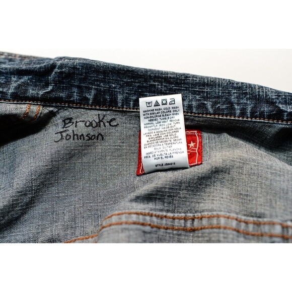 Guess Jeans Guess? Girls M 10/12 Denim Jacket hand decorated bling - Picture 4 of 6